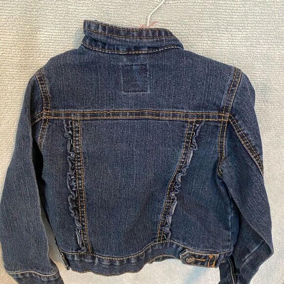 Toddler Girl Ruffle Denim Jean Jacket size 3T in EUC - Picture 2 of 5
